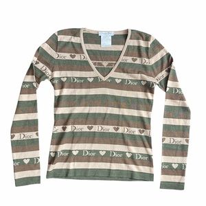 Vintage Dior for Galliano Striped Heart longsleeve